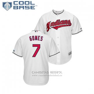 Camiseta Beisbol Hombre Indians Yan Gomes Cool Base Primera Blanco