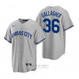 Camiseta Beisbol Hombre Kansas City Royals Cam Gallagher Replica Road Gris