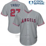 Camiseta Beisbol Hombre Los Angeles Angels 2017 Estrellas y Rayas Mike Trout Gris Cool Base