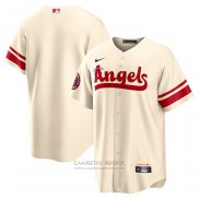 Camiseta Beisbol Hombre Los Angeles Angels 2022 City Connect Replica Crema