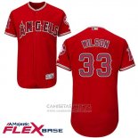 Camiseta Beisbol Hombre Los Angeles Angels 33 Cj Wilson Scarlet Flex Base