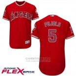 Camiseta Beisbol Hombre Los Angeles Angels 5 Albert Pujols Scarlet Flex Base