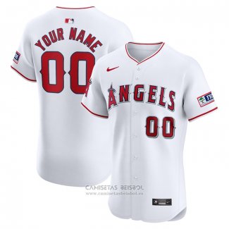 Camiseta Beisbol Hombre Los Angeles Angels Elite Primera Personalizada Blanco