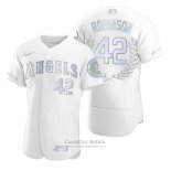 Camiseta Beisbol Hombre Los Angeles Angels Jackie Robinson Award Collection Retired Number Blanco