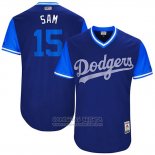 Camiseta Beisbol Hombre Los Angeles Dodgers 2017 Little League World Series Austin Barnes Azul