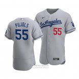 Camiseta Beisbol Hombre Los Angeles Dodgers Albert Pujols Autentico Road Gris