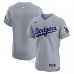 Camiseta Beisbol Hombre Los Angeles Dodgers Alterno Vapor Premier Elite Patch Gris