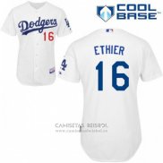 Camiseta Beisbol Hombre Los Angeles Dodgers Blanco Andre Ethier Cool Base Jugador