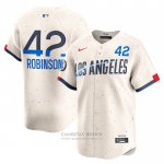 Camiseta Beisbol Hombre Los Angeles Dodgers Jackie Robinson 2024 City Connect Limited Crema