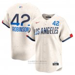 Camiseta Beisbol Hombre Los Angeles Dodgers Jackie Robinson 2024 City Connect Limited Crema