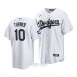 Camiseta Beisbol Hombre Los Angeles Dodgers Justin Turner 2021 Gold Program Replica Blanco