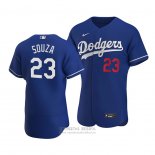 Camiseta Beisbol Hombre Los Angeles Dodgers Steven Souza Autentico Alterno Azul