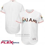 Camiseta Beisbol Hombre Miami Marlins Blank Blanco Flex Base Autentico Collection