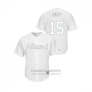 Camiseta Beisbol Hombre Miami Marlins Brian Anderson 2019 Players Weekend Replica Blanco