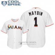 Camiseta Beisbol Hombre Miami Marlins Cameron Maybin Cool Base Primera Blanco