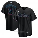 Camiseta Beisbol Hombre Miami Marlins Jazz Chisholm Jr. Alterno Replica Negro