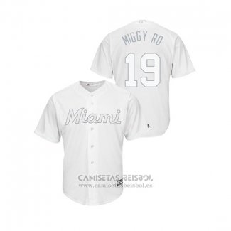 Camiseta Beisbol Hombre Miami Marlins Miguel Rojas 2019 Players Weekend Replica Blanco