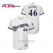 Camiseta Beisbol Hombre Milwaukee Brewers Corey Knebel Autentico Flex Base Blanco