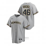 Camiseta Beisbol Hombre Milwaukee Brewers Corey Knebel Replica Road Gris