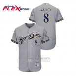 Camiseta Beisbol Hombre Milwaukee Brewers Ryan Braun Autentico Flex Base Gris