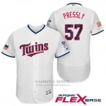 Camiseta Beisbol Hombre Minnesota Twins 2017 Estrellas y Rayas Ryan Pressly Blanco Flex Base