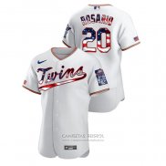 Camiseta Beisbol Hombre Minnesota Twins Eddie Rosario 2020 Stars & Stripes 4th of July Blanco