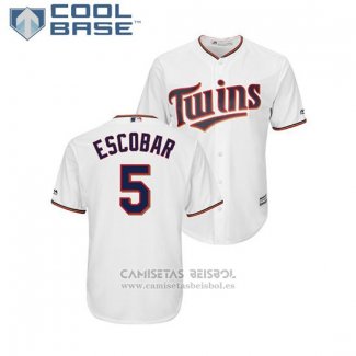 Camiseta Beisbol Hombre Minnesota Twins Eduardo Escobar Cool Base Primera Blanco