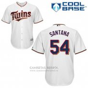 Camiseta Beisbol Hombre Minnesota Twins Ervin Santana 54 Blanco Primera Cool Base