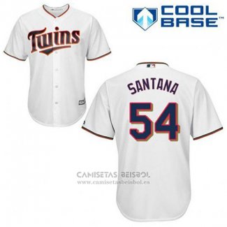 Camiseta Beisbol Hombre Minnesota Twins Ervin Santana 54 Blanco Primera Cool Base