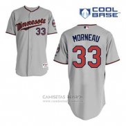 Camiseta Beisbol Hombre Minnesota Twins Justin Morneau 33 Gris Cool Base