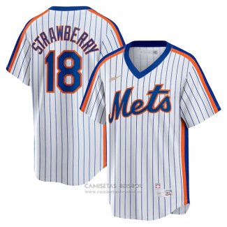 Camiseta Beisbol Hombre New York Mets Darryl Strawberry Primera Cooperstown Collection Blanco