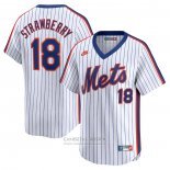 Camiseta Beisbol Hombre New York Mets Darryl Strawberry Throwback Cooperstown Limited Azul