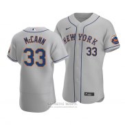Camiseta Beisbol Hombre New York Mets James Mccann Autentico Road Gris