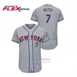 Camiseta Beisbol Hombre New York Mets Jose Reyes 150th Aniversario Patch Autentico Flex Base Gris