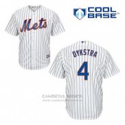 Camiseta Beisbol Hombre New York Mets Lenny Dykstra 4 Blanco Primera Cool Base