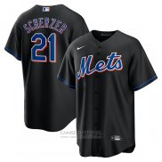 Camiseta Beisbol Hombre New York Mets Max Scherzer Alterno Replica Negro