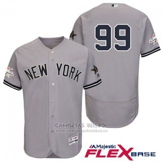 Camiseta Beisbol Hombre New York Yankees Aaron Judge Gris 2017 All Star Flex Base