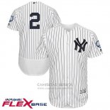 Camiseta Beisbol Hombre New York Yankees Derek Jeter Blanco Primera Retirement Flex Base