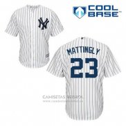 Camiseta Beisbol Hombre New York Yankees Don Mattingly 23 Blanco Primera Cool Base