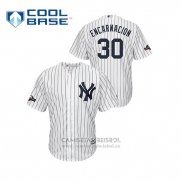 Camiseta Beisbol Hombre New York Yankees Edwin Encarnacion 2019 Postemporada Cool Base Blanco