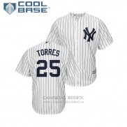 Camiseta Beisbol Hombre New York Yankees Gleyber Torres Cool Base Jugador Blanco