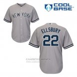 Camiseta Beisbol Hombre New York Yankees Jacoby Ellsbury 22 Gris Cool Base