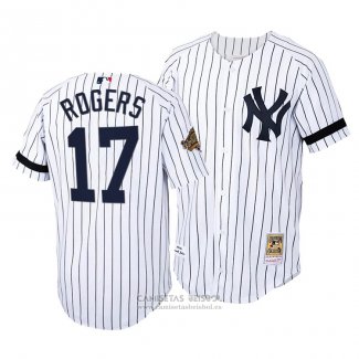 Camiseta Beisbol Hombre New York Yankees Kenny Rogers Cooperstown Collection Autentico Primera Blanco