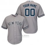 Camiseta Beisbol Hombre New York Yankees Personalizada Gris