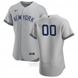 Camiseta Beisbol Hombre New York Yankees Personalizada Gris2