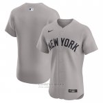 Camiseta Beisbol Hombre New York Yankees Road Elite Gris