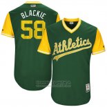 Camiseta Beisbol Hombre Oakland Athletics 2017 Little League World Series Paul Blackburn Verde