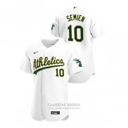 Camiseta Beisbol Hombre Oakland Athletics Marcus Semien Autentico 2020 Primera Blanco