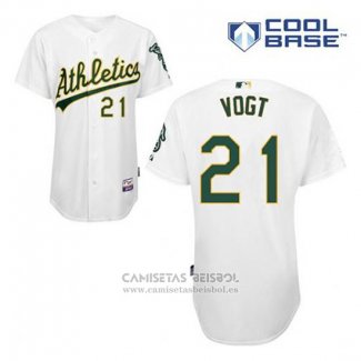 Camiseta Beisbol Hombre Oakland Athletics Stephen Vogt 21 Blanco Primera Cool Base