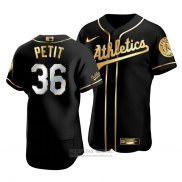 Camiseta Beisbol Hombre Oakland Athletics Yusmeiro Petit Golden Edition Autentico Negro